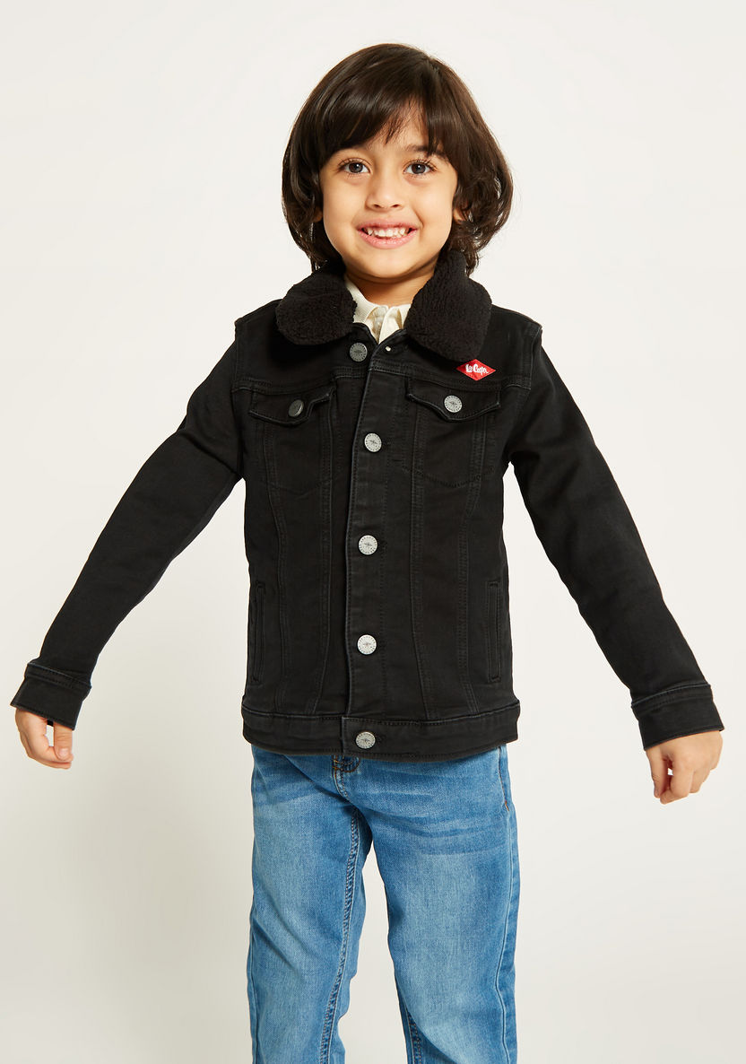 Lee Cooper Solid Jacket with Long Sleeves and Button Closure-Coats and Jackets-image-1