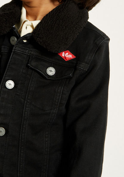 Lee Cooper Solid Jacket with Long Sleeves and Button Closure-Coats and Jackets-image-2
