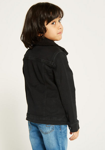 Lee Cooper Solid Jacket with Long Sleeves and Button Closure-Coats and Jackets-image-3