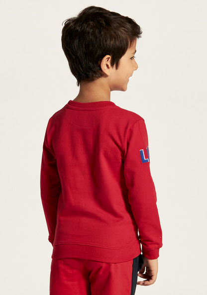 Lee Cooper Printed Sweatshirt with Kangaroo Pockets and Long Sleeves