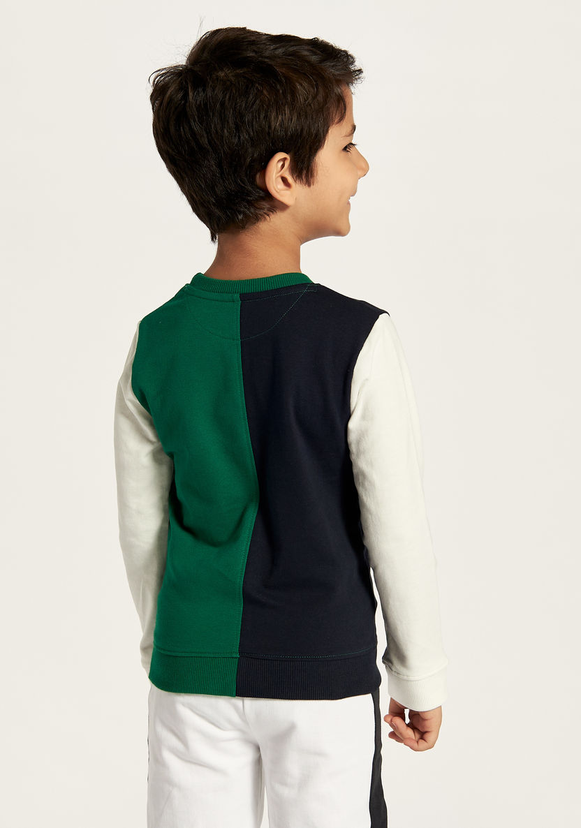Lee Cooper Colourblock Sweatshirt with Long Sleeves and Crew Neck-Sweatshirts-image-3