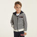 Lee Cooper Striped Zip Through Jacket with Hood and Pockets-Sweatshirts-thumbnailMobile-0