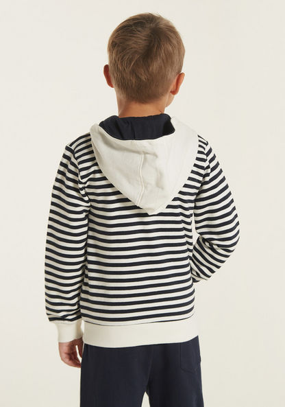 Lee Cooper Striped Zip Through Jacket with Hood and Pockets-Sweatshirts-image-3