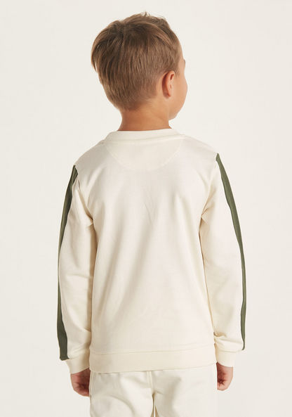 Lee Cooper Printed Crew Neck Pullover with Kangaroo Pocket-Sweatshirts-image-3