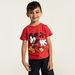 Disney Mickey Mouse Print Round Neck T-shirt with Short Sleeves-T Shirts-thumbnail-1