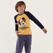 Disney Mickey Mouse Print Crew Neck T-shirt with Raglan Sleeves-T Shirts-thumbnailMobile-0