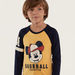 Disney Mickey Mouse Print Crew Neck T-shirt with Raglan Sleeves-T Shirts-thumbnailMobile-2