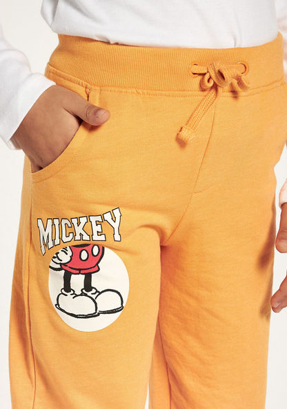 Disney Mickey Mouse Print Joggers with Drawstring Closure and Pockets