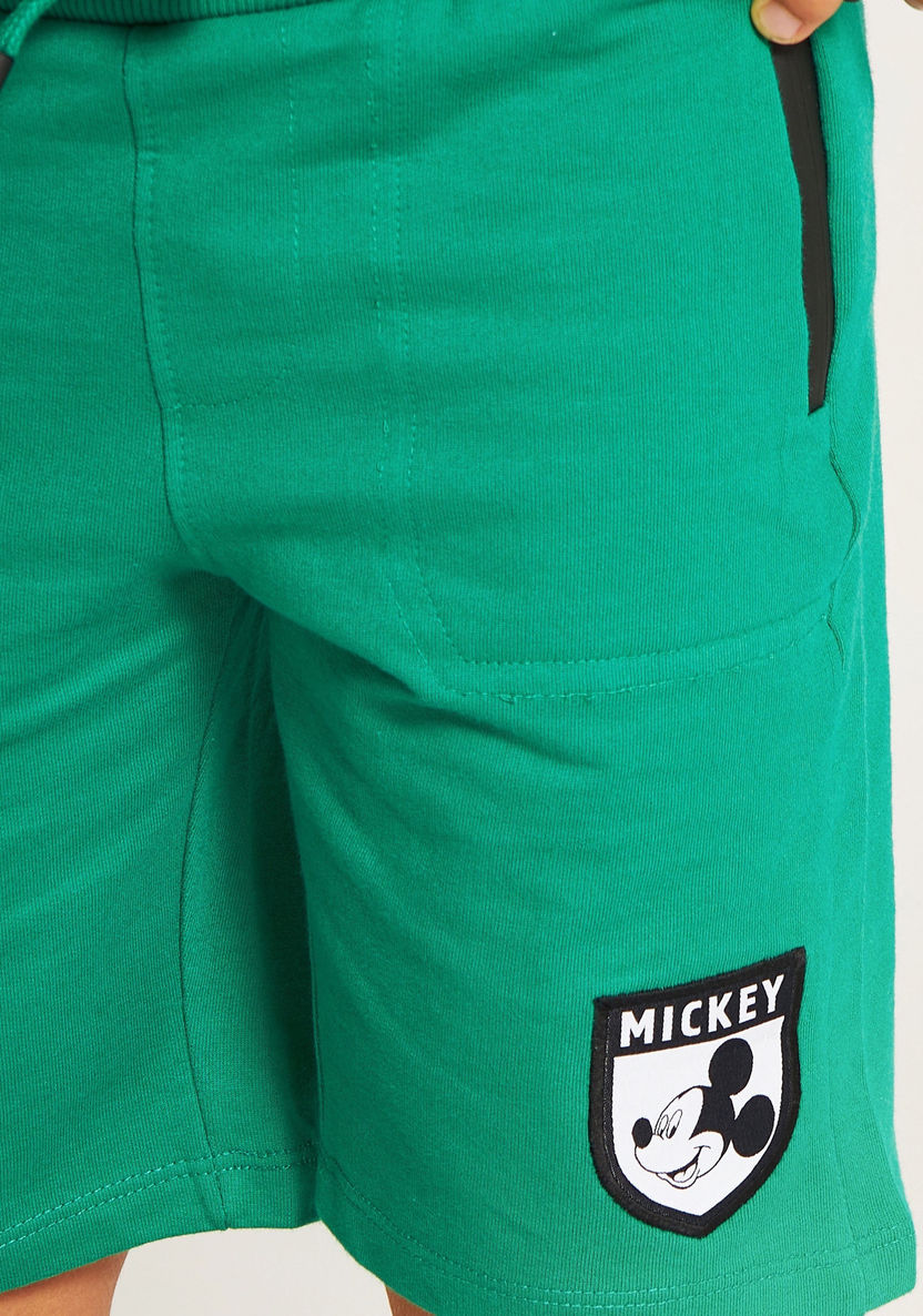 Mickey Mouse Print Shorts with Drawstring Closure and Pockets-Shorts-image-2