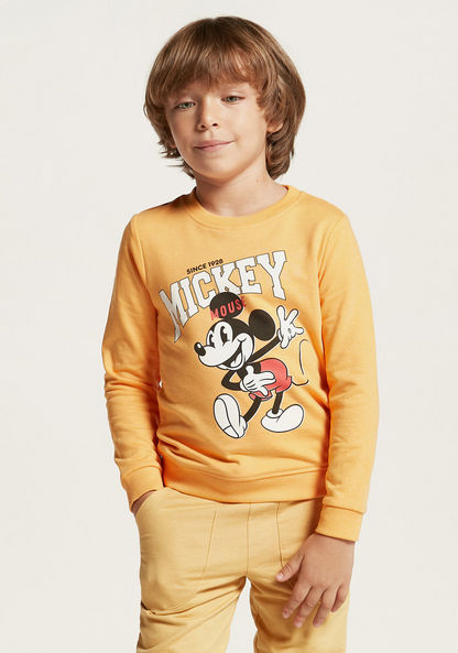 Disney Mickey Mouse Print Sweatshirt with Long Sleeves-Sweatshirts-image-0