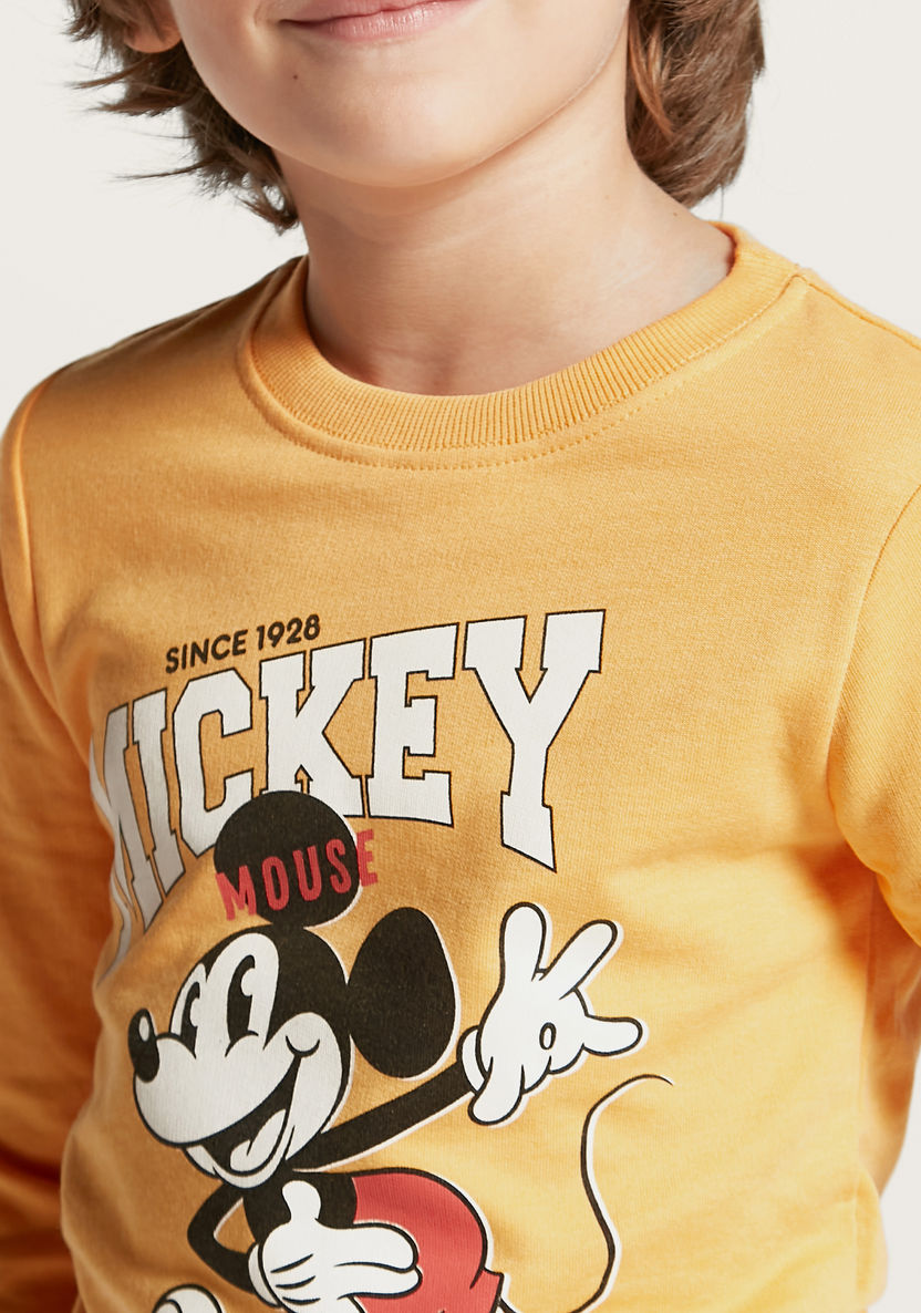 Disney Mickey Mouse Print Sweatshirt with Long Sleeves-Sweatshirts-image-2
