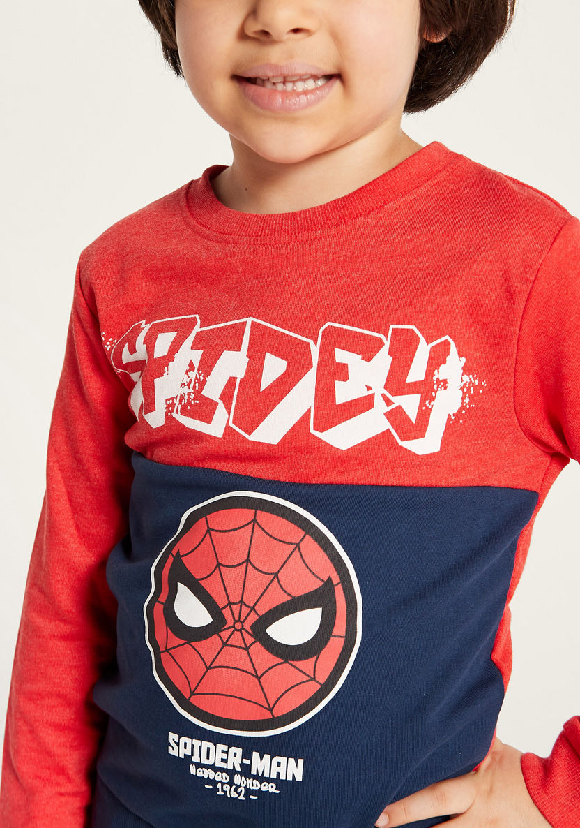 Spider-Man Print Crew Neck Sweatshirt with Long Sleeves-Sweatshirts-image-2