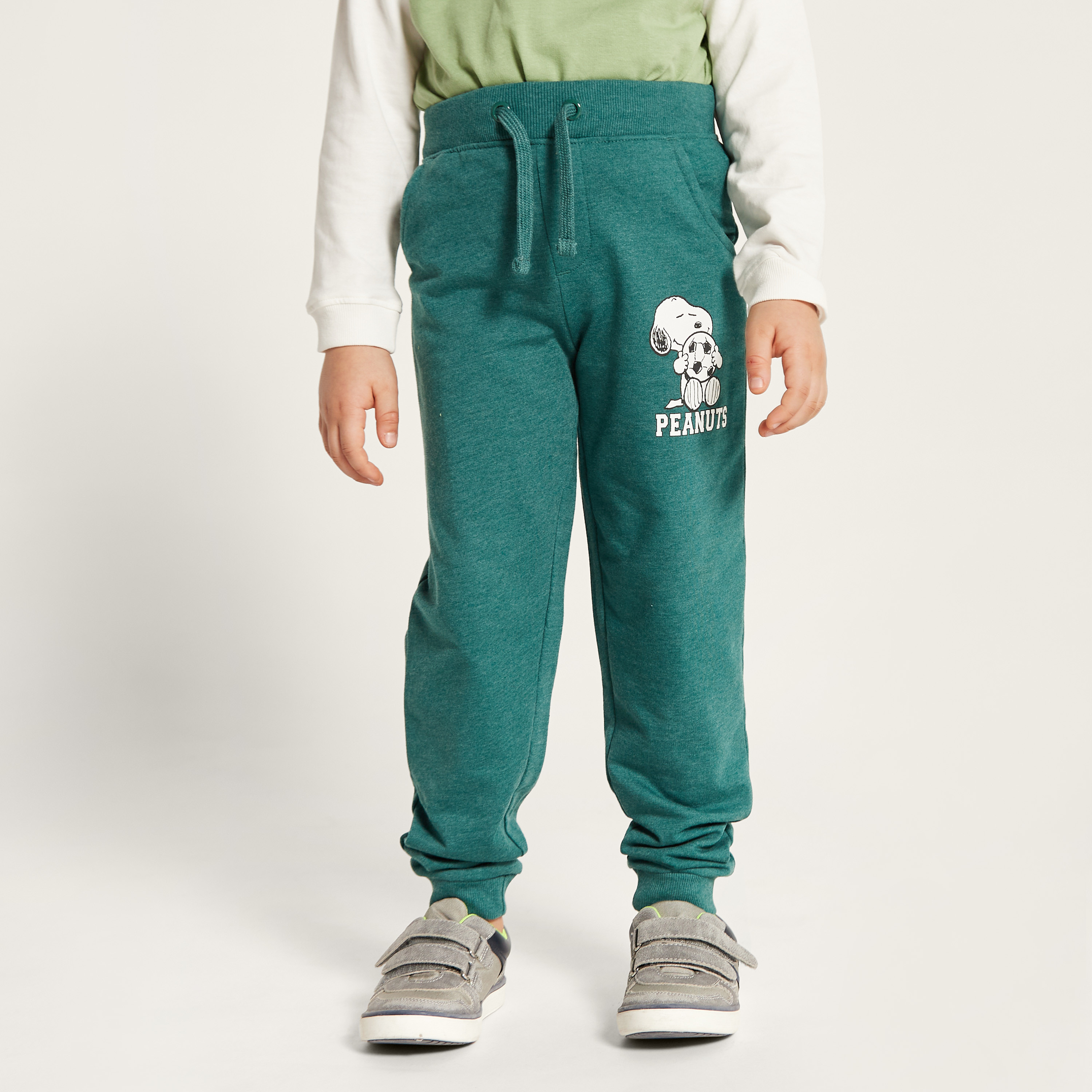 Peanuts Print Joggers with Drawstring Closure and Pockets-boys-clothing-bottoms-joggersandtrackpants-image-1
