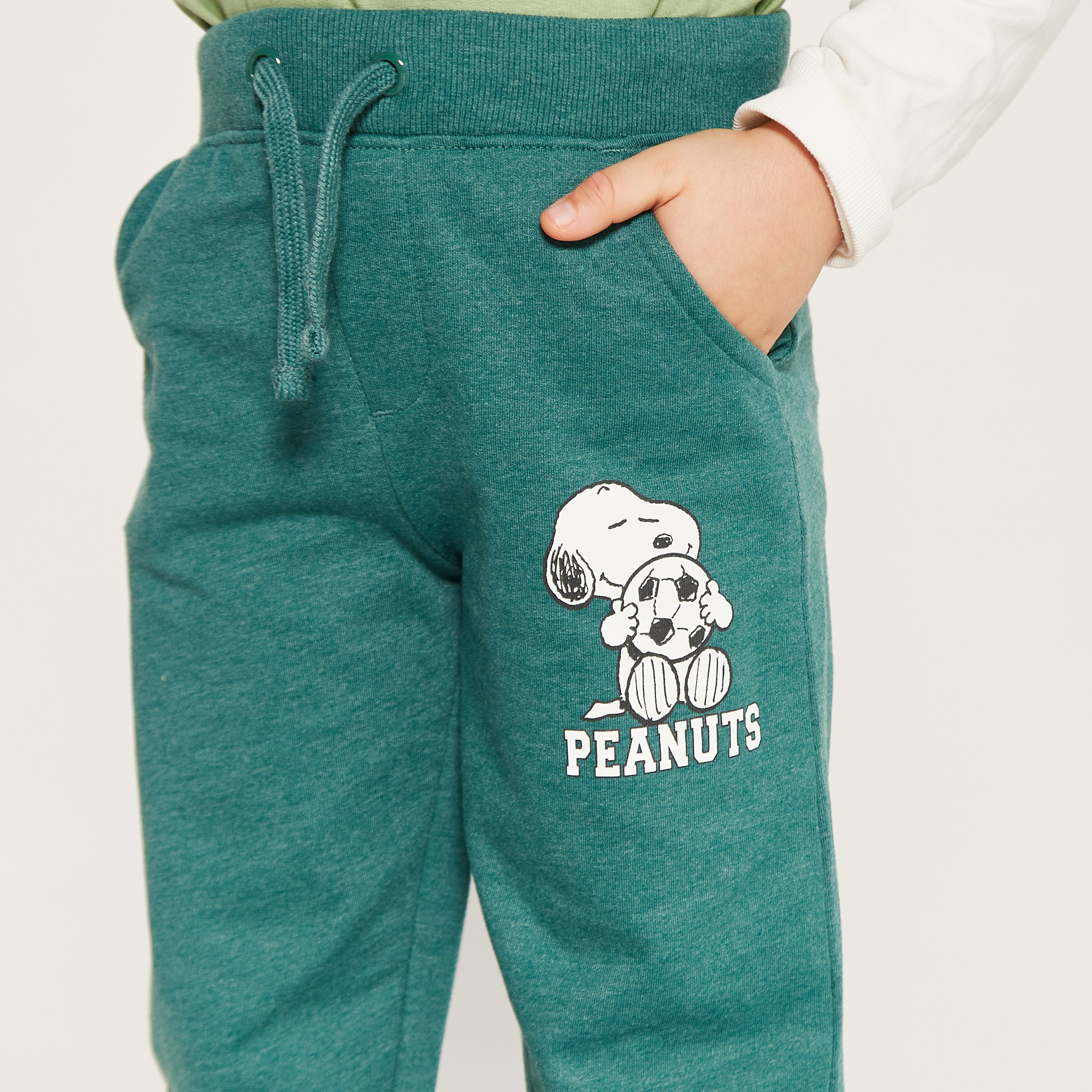 Peanuts Print Joggers with Drawstring Closure and Pockets-boys-clothing-bottoms-joggersandtrackpants-image-3