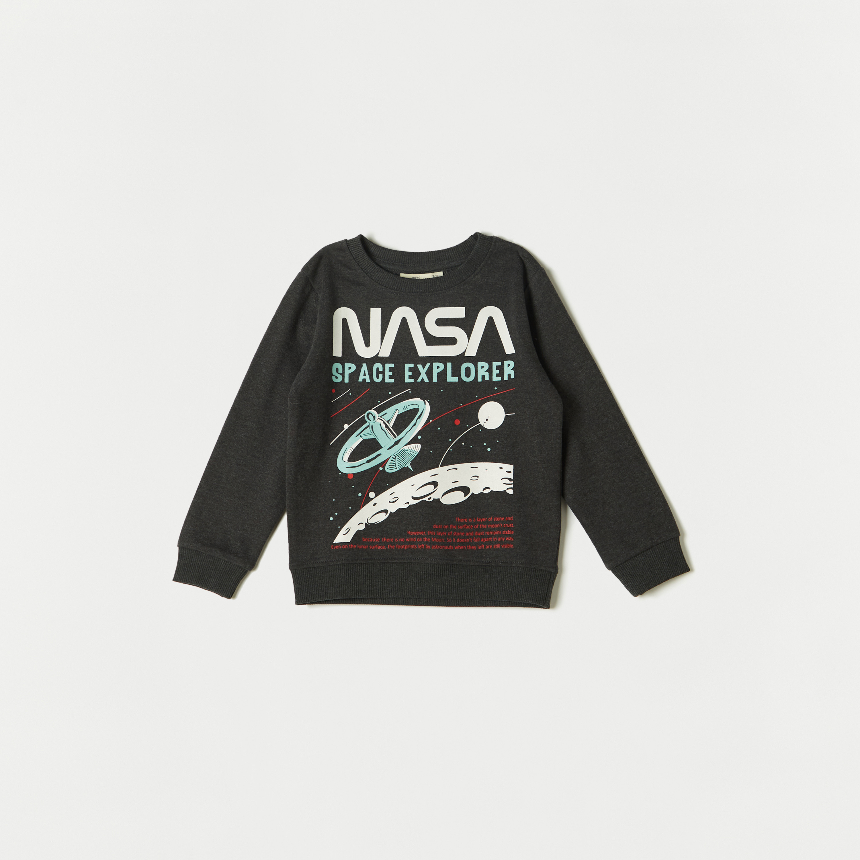 Buy NASA Print Crew Neck Pullover with Long Sleeves Online Babyshop UAE