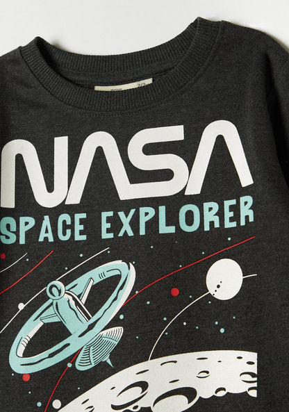 NASA Print Crew Neck Pullover with Long Sleeves-Sweatshirts-image-1