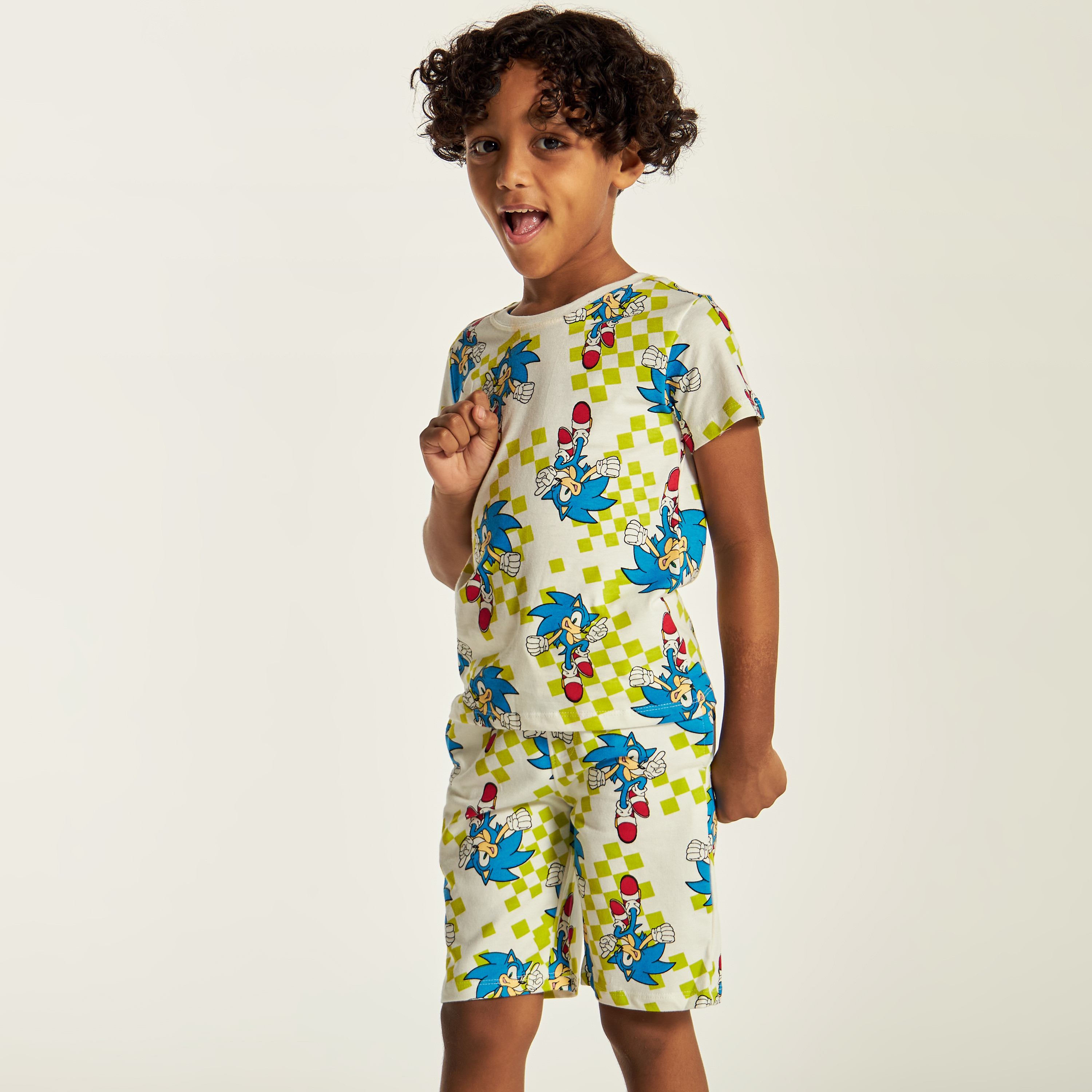 SEGA Sonic The Hedgehog Print T-shirt and Shorts Set-boys-clothing-setsandcoords-image-2