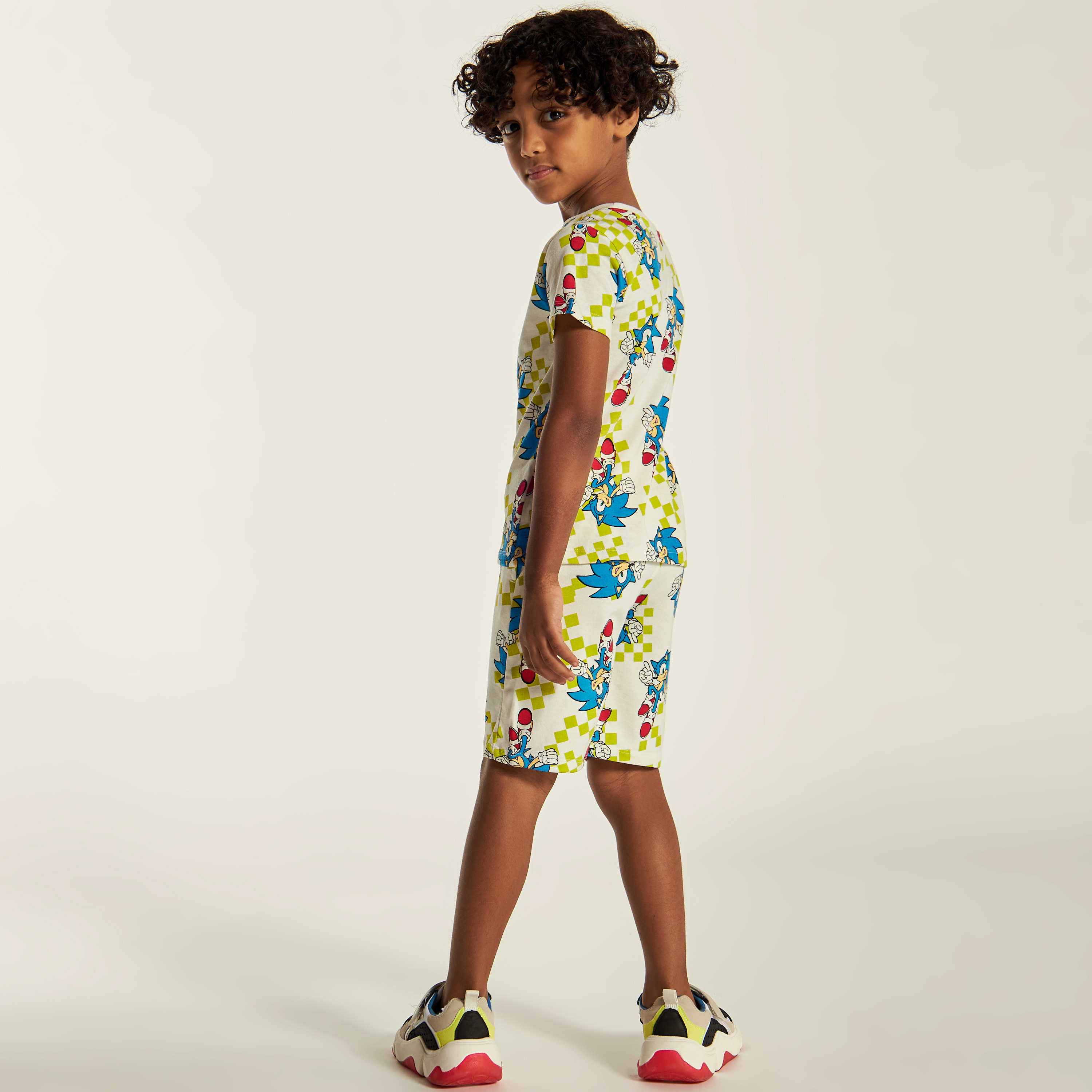 SEGA Sonic The Hedgehog Print T-shirt and Shorts Set-boys-clothing-setsandcoords-image-5