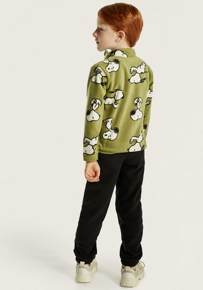 Snoopy Print Jacket and Jog Pant Set-Clothes Sets-image-3