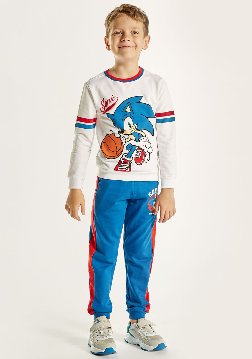 SEGA Sonic the Hedgehog Print Crew Neck Sweatshirt and Joggers Set-Clothes Sets-image-4