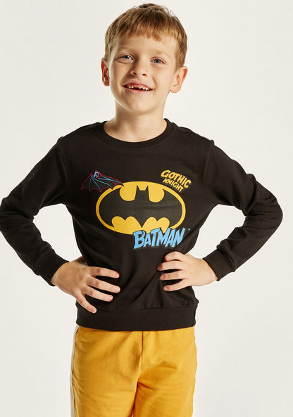 Batman Print Crew Neck Sweatshirt with Long Sleeves-Sweatshirts-image-1