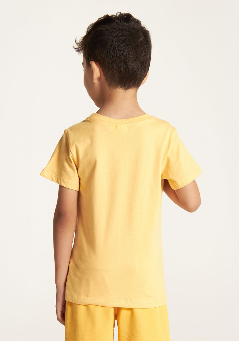 Garfield Sequin Embellished Round Neck T-shirt with Short Sleeves-T Shirts-image-3