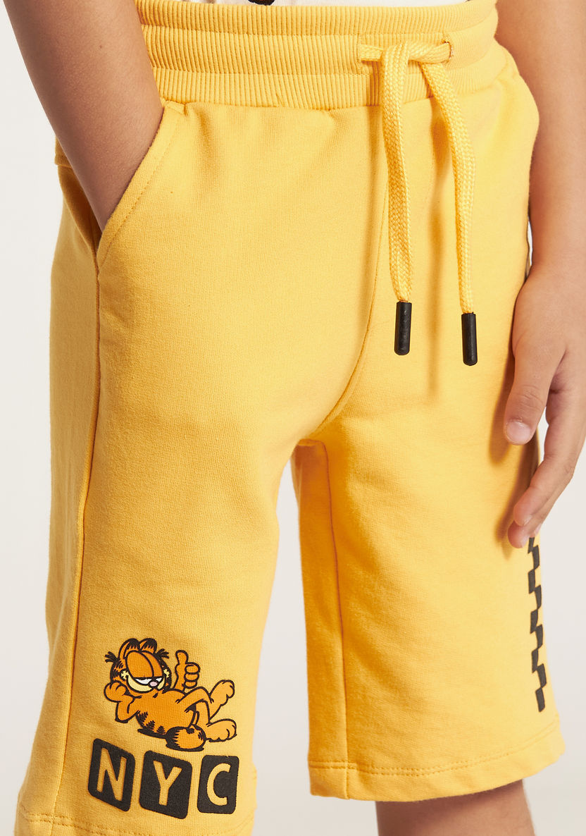 Garfield Print Shorts with Drawstring Closure and Pockets-Shorts-image-2