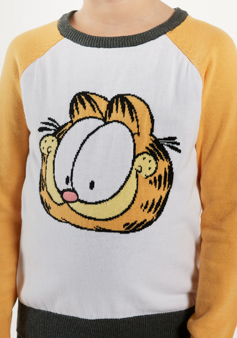 Garfield Detail Pullover with Crew Neck and Raglan Sleeves-Sweatshirts-image-2