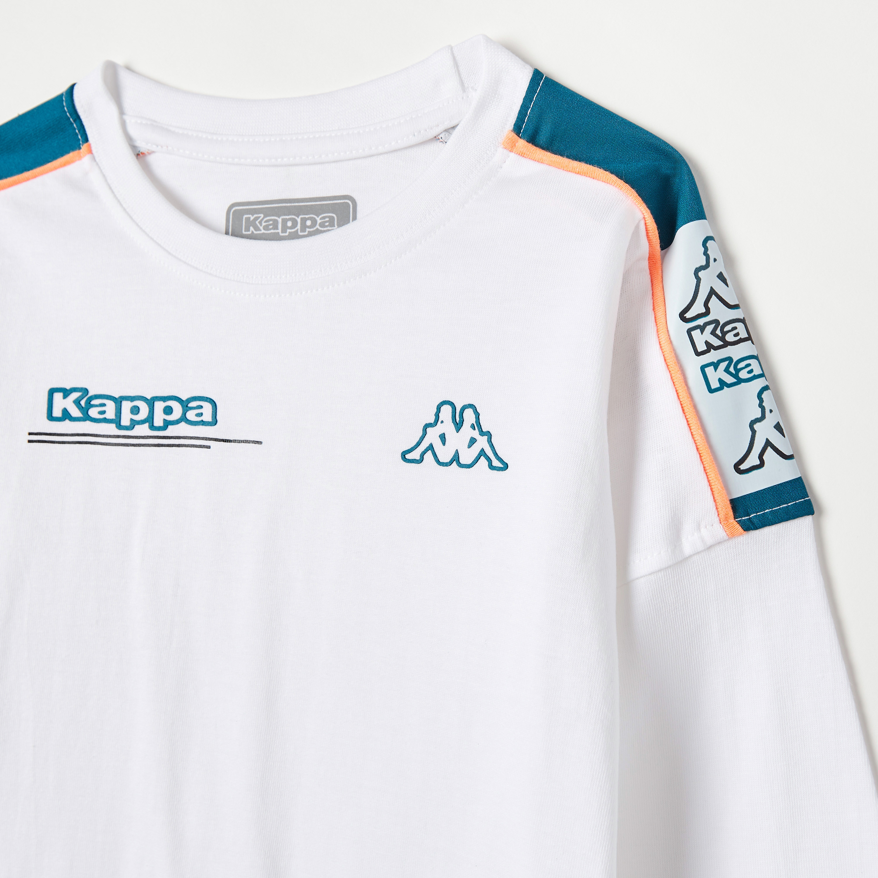 Kappa Logo Detail Crew Neck T-shirt with Long Sleeves-boys-clothing-tshirtsandpolos-image-2