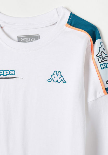 Kappa Logo Detail Crew Neck T-shirt with Long Sleeves-Tops-image-1