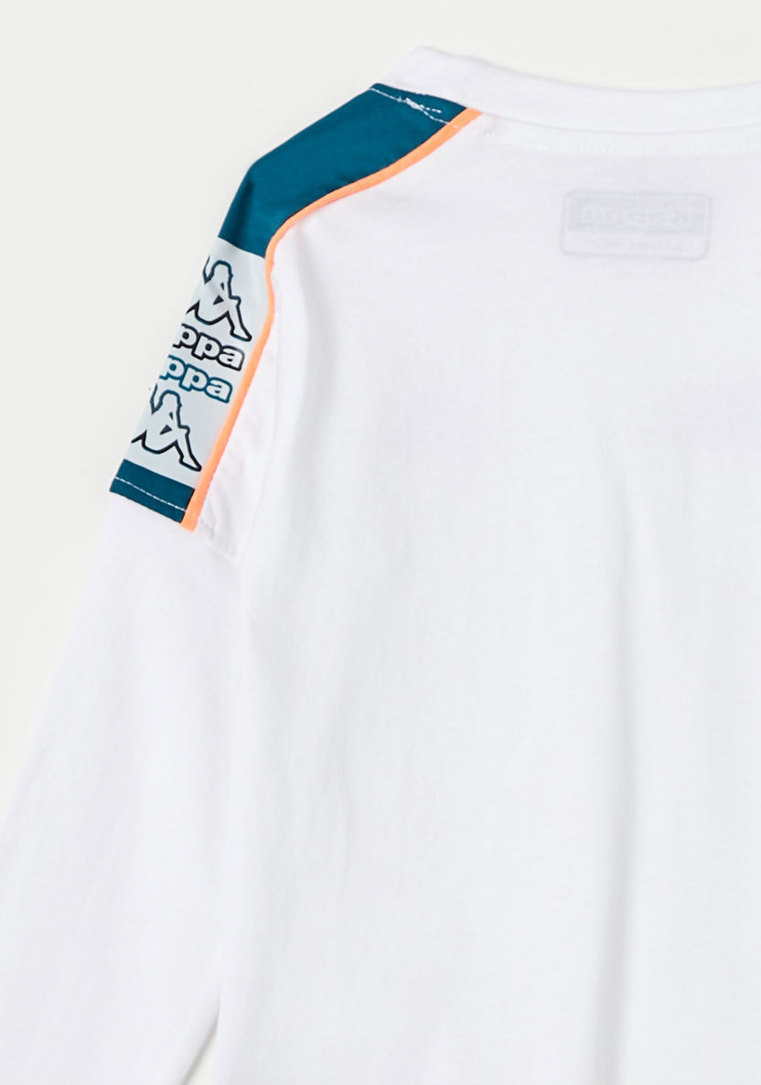 Kappa Logo Detail Crew Neck T-shirt with Long Sleeves-Tops-image-2