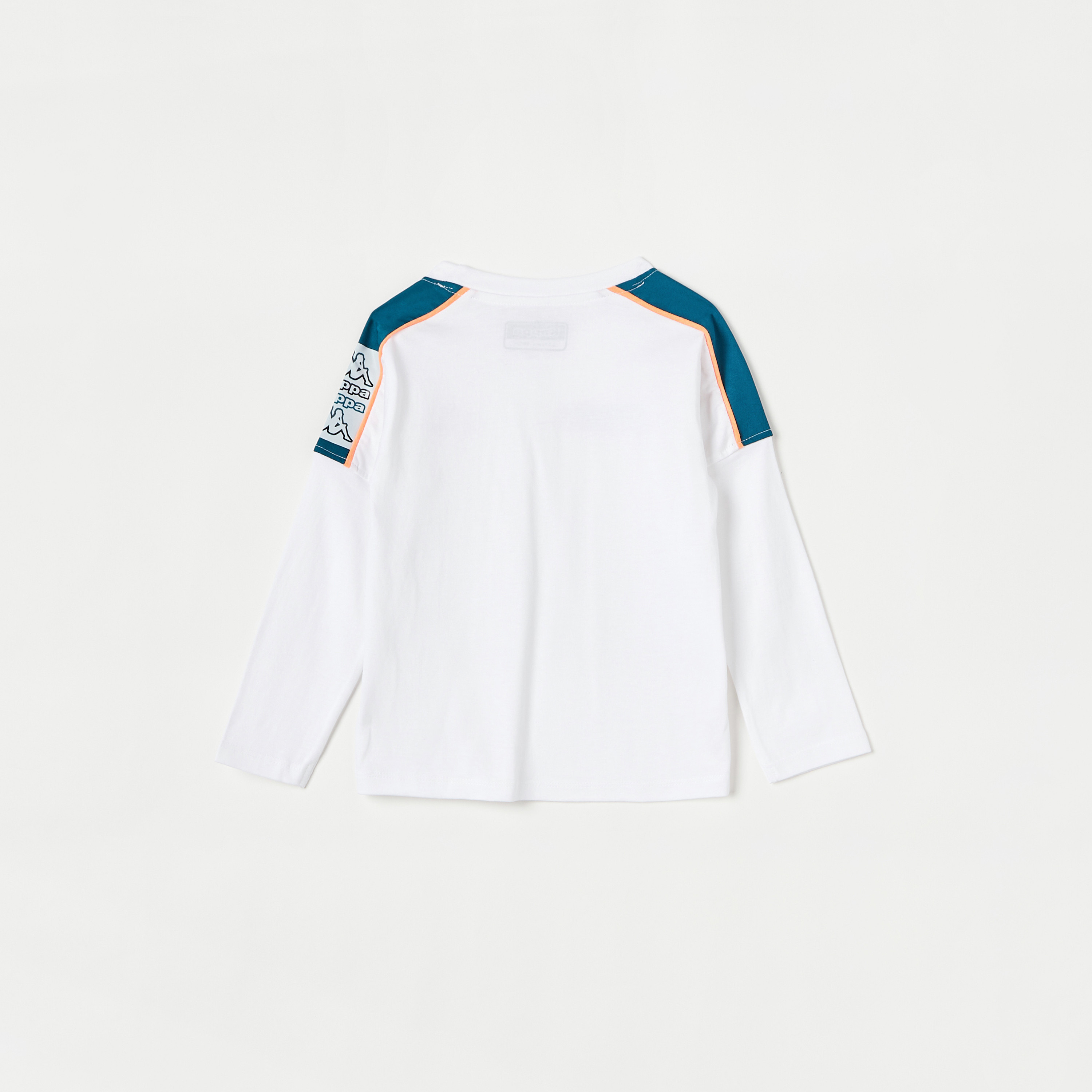 Kappa Logo Detail Crew Neck T-shirt with Long Sleeves-boys-clothing-tshirtsandpolos-image-4