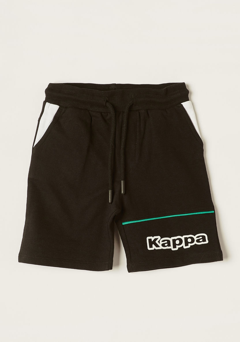 Kappa Logo Print Shorts with Drawstring Closure and Pockets-Bottoms-image-0