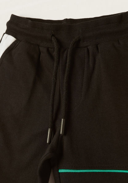 Kappa Logo Print Shorts with Drawstring Closure and Pockets