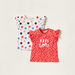 Juniors Printed Sleeveless Top with Ruffles - Set of 2-T Shirts-thumbnail-0