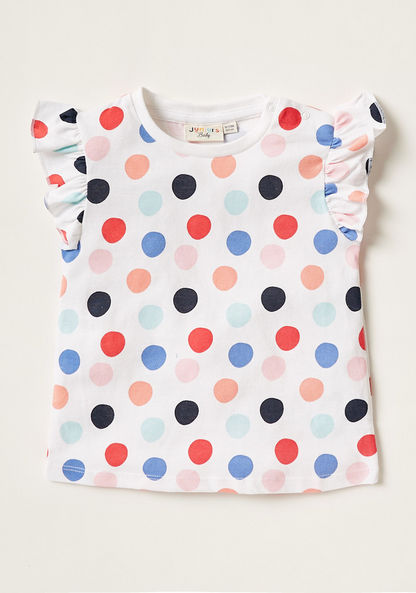 Juniors Printed Sleeveless Top with Ruffles - Set of 2-T Shirts-image-3