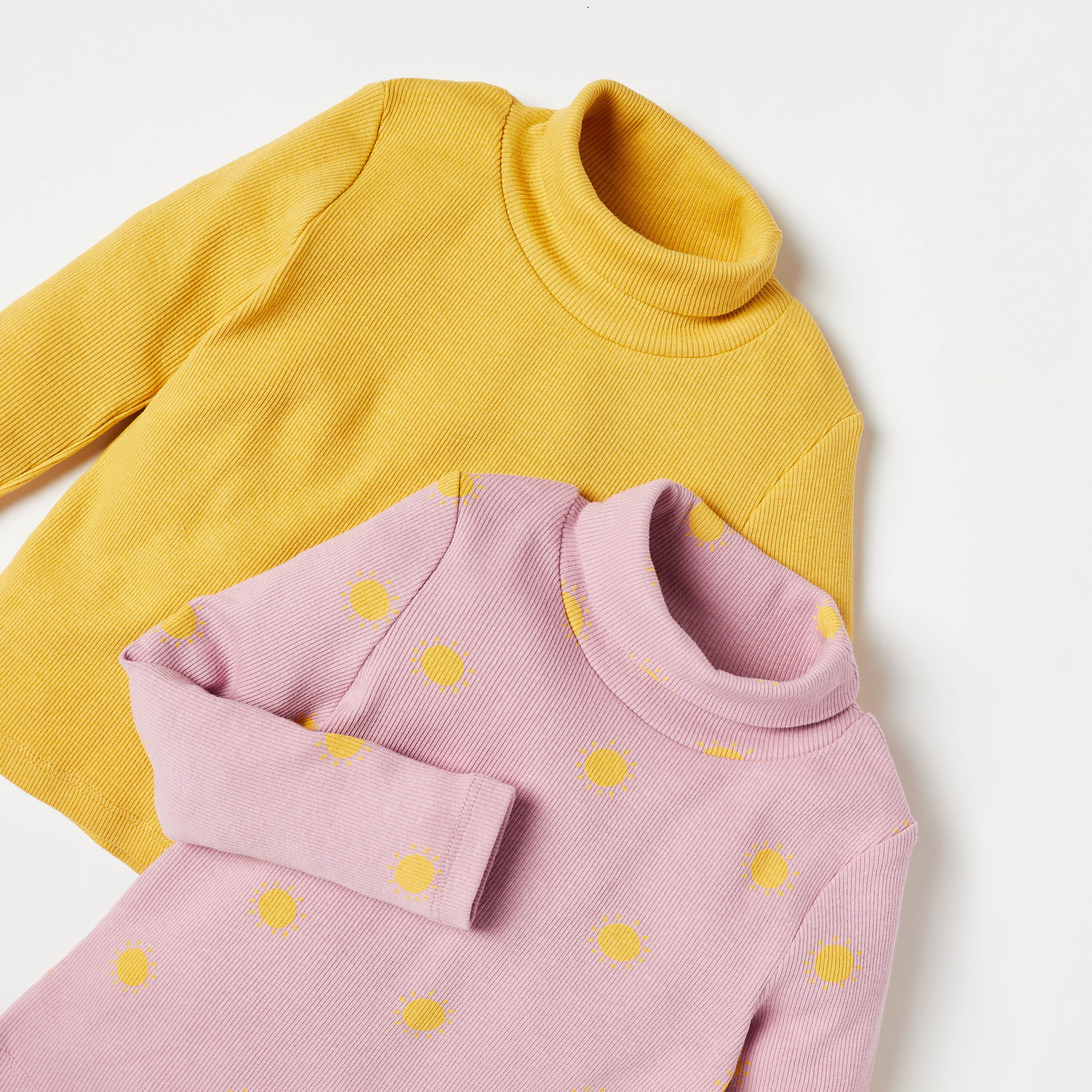 Juniors Ribbed Turtleneck T-shirt with Long Sleeves - Set of 2-baby-girls-clothing-tshirts-image-4