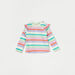 Juniors Striped T-shirt with Long Sleeves and Ruffles-T Shirts-thumbnailMobile-0