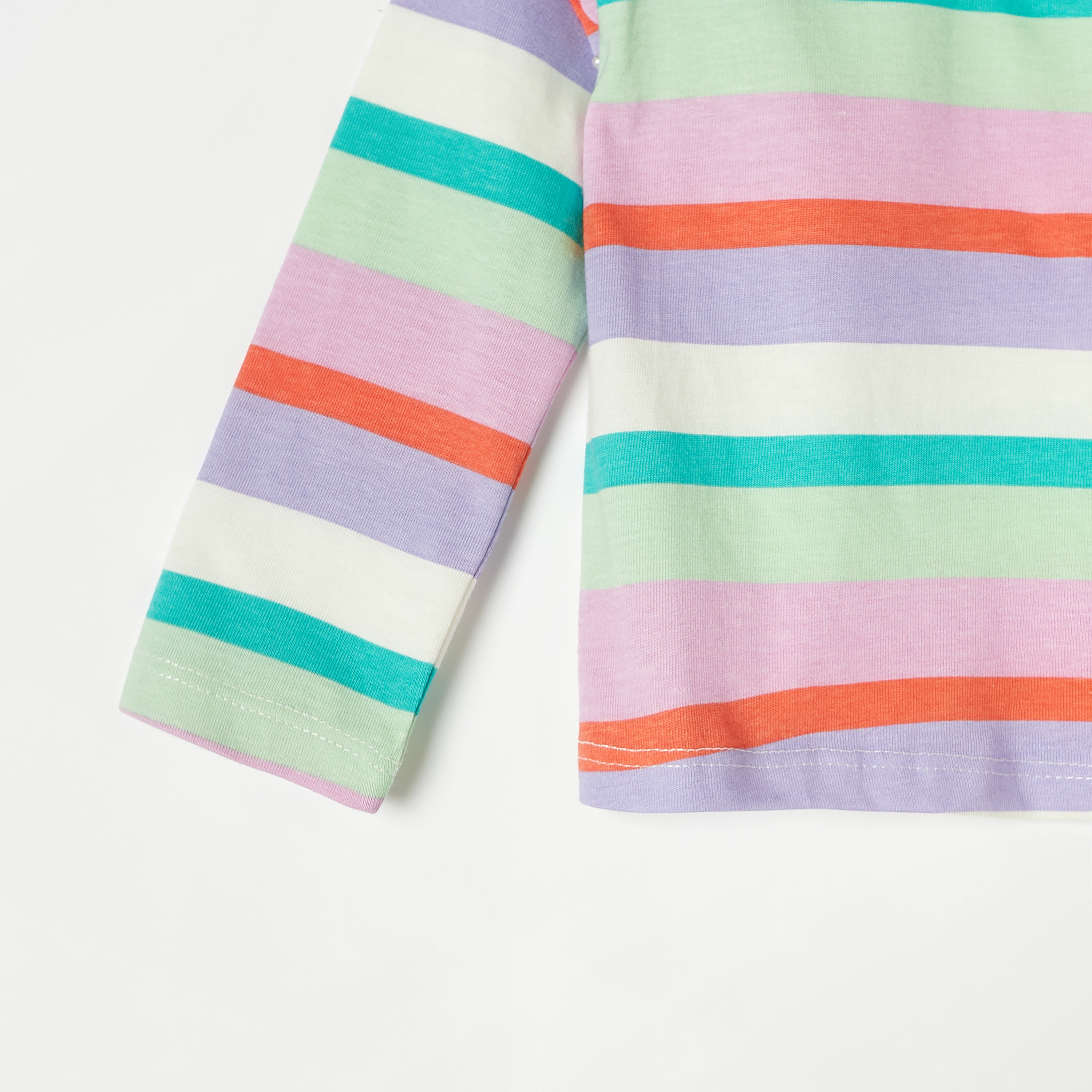 تيشيرت مخطط بأكمام طويلة وكشكش من جونيورز-baby-girls-clothing-tshirts-image-3