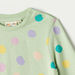 Juniors Polka Dot Print T-shirt with Round Neck and Long Sleeves-T Shirts-thumbnail-1