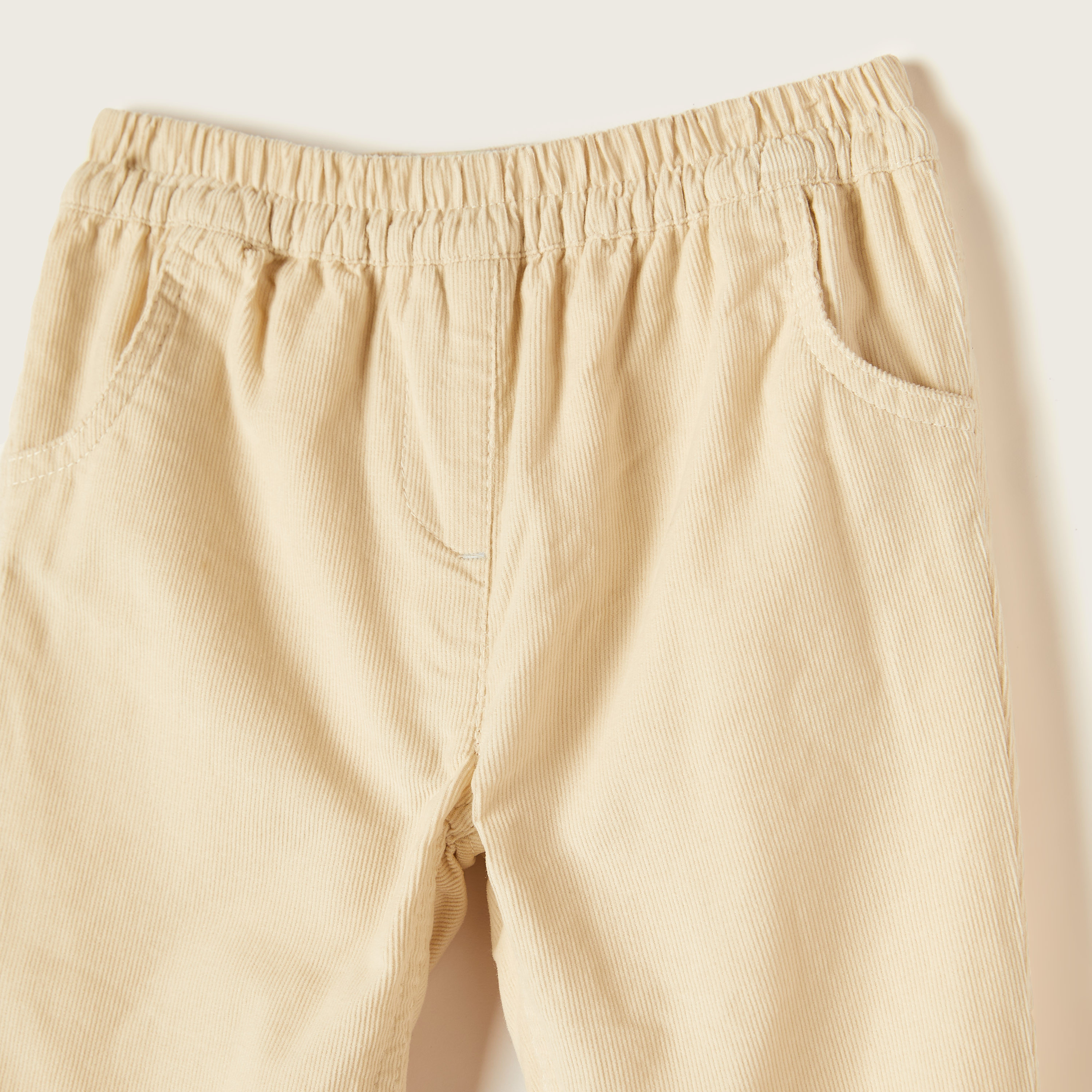 Juniors Corduroy Pants with Elasticised Waistband and Pockets-baby-girls-clothing-bottoms-trousers-image-2