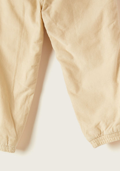 Juniors Corduroy Pants with Elasticised Waistband and Pockets