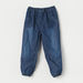 Juniors Solid Denim Joggers with Elasticated Waist and Bow Detail-Joggers-thumbnail-0