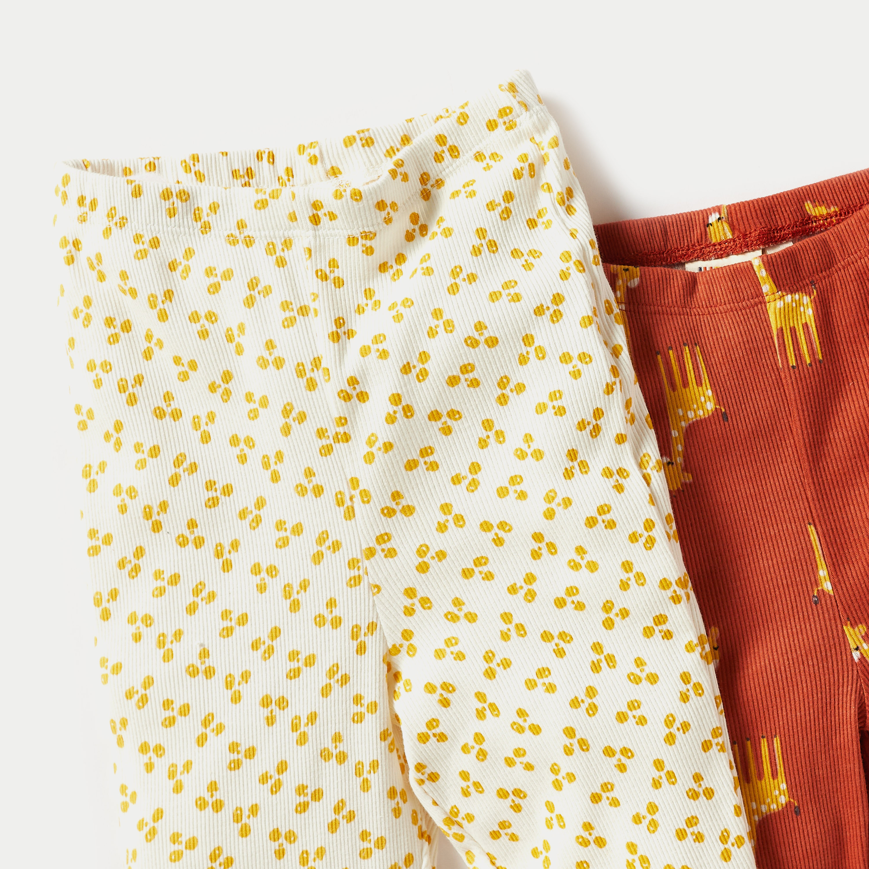 Juniors Printed Leggings with Elasticised Waistband - Set of 2-baby-girls-clothing-bottoms-leggings-image-2