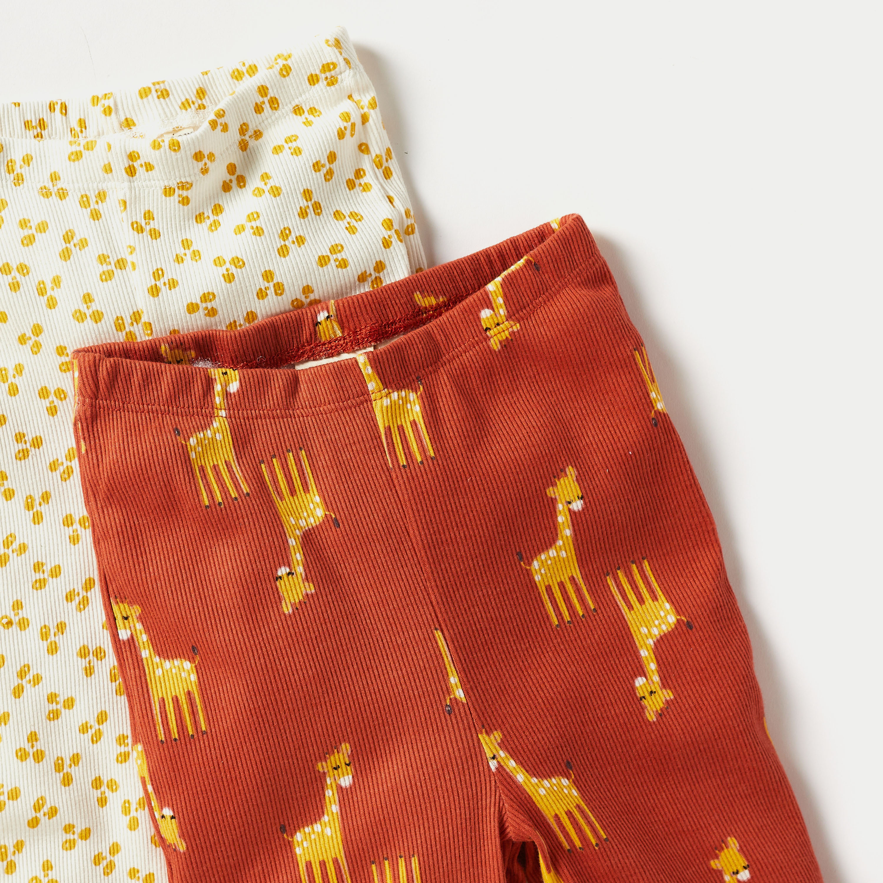 Juniors Printed Leggings with Elasticised Waistband - Set of 2-baby-girls-clothing-bottoms-leggings-image-3