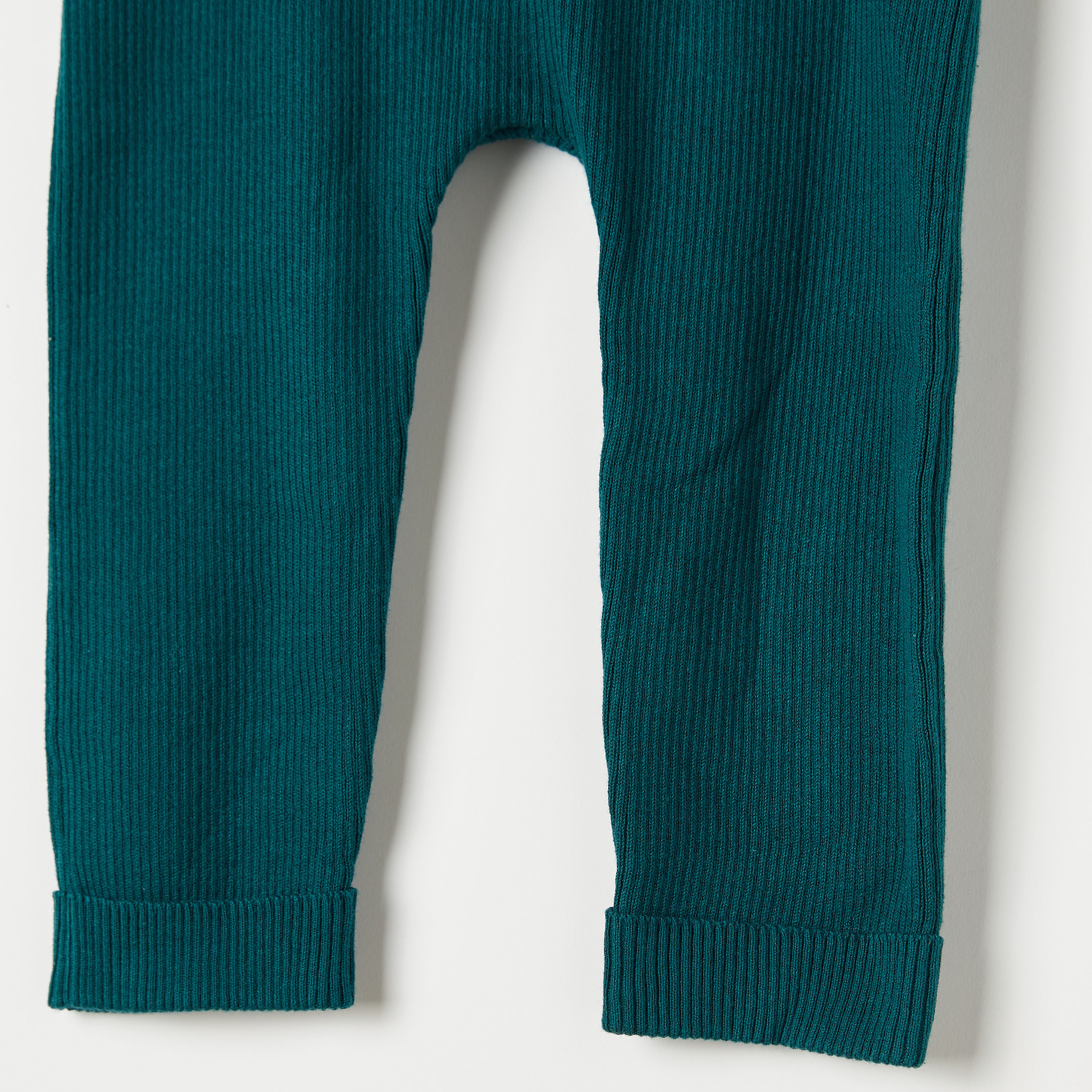 Juniors Ribbed Leggings with Elasticised Waistband-baby-girls-clothing-bottoms-leggings-image-3