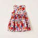 Juniors Floral Print Sleeveless Dress with Round Neck and Zip Closure-Dresses%2C Gowns and Frocks-thumbnailMobile-3