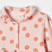 Juniors Polka Dot Polo Dress with Long Sleeves and Button Closure-Dresses%2C Gowns and Frocks-thumbnailMobile-1