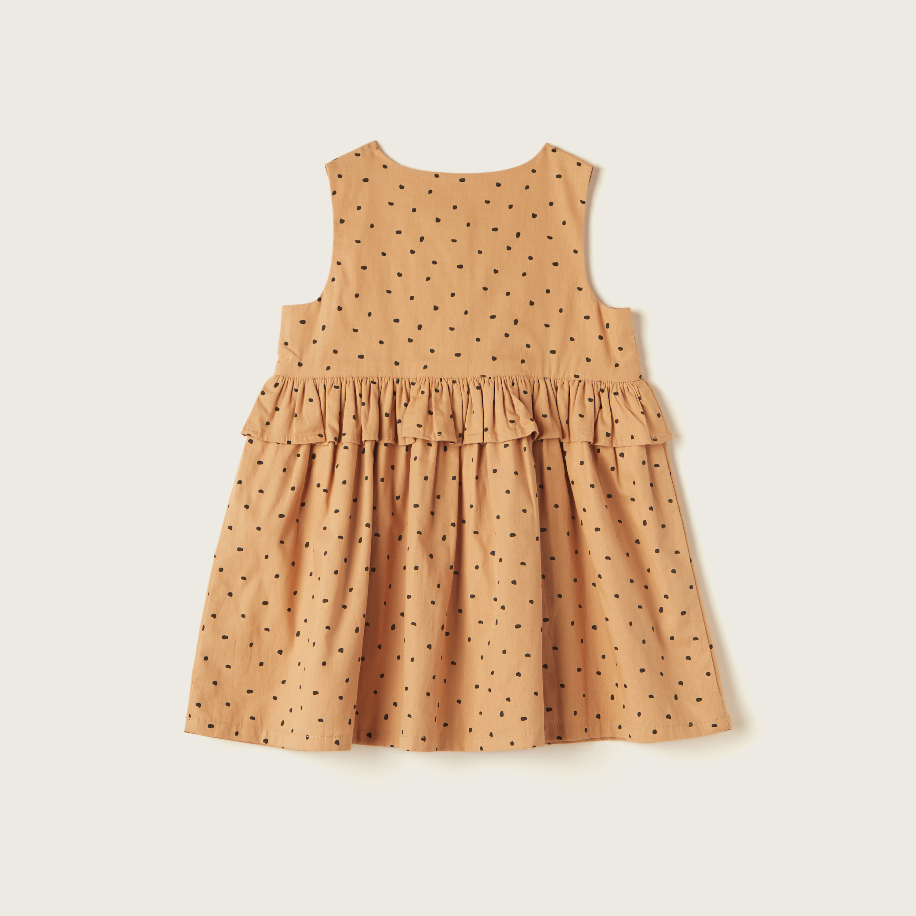 Juniors Printed Sleeveless Dress with Ruffles and Button Closure-baby-girls-clothing-dressesandjumpsuits-image-3