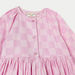 Juniors Checked Round Neck Dress with Long Sleeves-Dresses%2C Gowns and Frocks-thumbnail-1